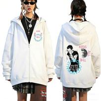 Kiss All The Time Disco Occasionally Zipper Hoodie Men Women Fashion Pop Music Zip Up Jacket Unisex Zip Up Sweatshirt S