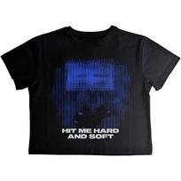 Billie Eilish Ladies Crop Top: HMHAS Blue Lines (Medium) 3XL