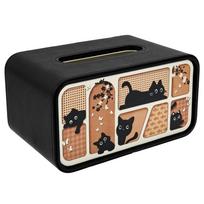 Tissue Box Cover Cat Themed Rectangular Paper Tissue Holder PU Leather Waterproof Paper Tissue Dispenser for Office Home Car juoda