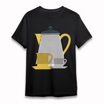 Women's Classic T-Shirt Mens Womens Tees Top Teapot and Cups Retro Design Graphic Cotton Oversize Tee 4XL