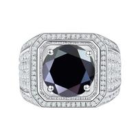 Bague Ringen vyriški S925 sidabriniai papuošalai Prabangūs 1ct 2ct D spalvos moissanito deimantų žiedas verslininkui, dydis 6-13 atviri žiedai 1ct adjustable juoda