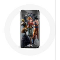 Coque pour Samsung Galaxy J3 2016 Sangoku naruto Luffy one piece Dragon Ball z 3D Anime manga