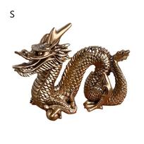 Geros sėkmės Auksinis Drakonas Kinų Zodiako Drakono Statulėlė Skulptūra Darbalaukio Dekora S bronza