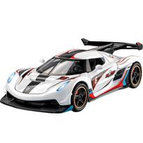 1:32 mastelio Koenigsegg JESKO modelis, metalinis lydinio lenktyninis automobilis, liejiniai ir žaislinės transporto priemonės, automobilių dekoracija, edukaciniai žaislai vaikams, berniuko dovana balta