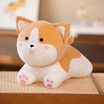 Cute Simulated Shiba Inu Doll Children's Sleeping Plush Toy Pillow Girl Dog Doll Gift Doll 35*28cm【0.33kg】