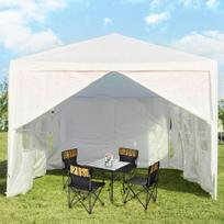 Costway sodo paviljonas 3x9m vakarėlių palapinė sodo palapinė UV apsauga palapinė balta