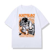Anime Bakugo Katsuki Printed Tee Women and Men Casual Loose Harajuku Short Sleeve Top Summer High Street Y2K Clothes T-shirt S
