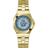 Guess Auksinis nerūdijančio plieno moteriškas kvarcinis laikrodis Empress GW0551L2 mėlyna