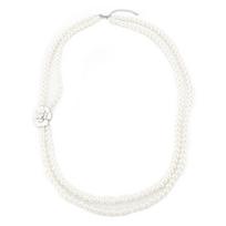 Elegant Multiple Layer Simulated Pearls Camellia Flower Pendant Necklace Comfortable for Women Fashion Accessory balta