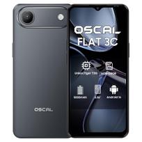 Oscal FLAT 3C 4G AI išmanusis telefonas 16GB+128GB 6.56  Android 16 5000mAh Mobilusis telefonas 4+128 juoda
