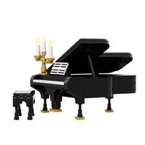 Gobricks Moc Dreamered Piano DIY Model Construction Blocks Living Room Display Piano Chair Pianist Creativity Block Children Playthings