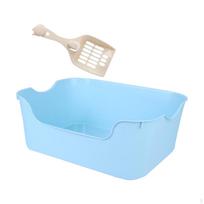 Cat , Open Top Pet Litter Tray Sand Box Container, Kitten Toilet Splashproof Sandbox with High