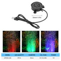 Usb Powered Aquarium Air Stone With Led Light Submersible Bubble Diffuser For Fish Tank Decoration A1