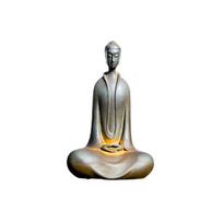 Japoniškas geležinis Zazen Buda, ketaus vienuolio figūrėlė, minimalistinės Budos statulėlės namų dekorui, mini meditacijos stalo dekoras A 9.5cm