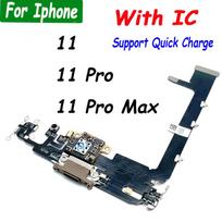 Fast Charger USB Dock Charging Dock Port Board With Mic Microphone Flex Cable For Iphone 11 Pro Max 11pro 11 Black
