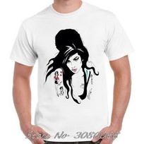 Amy Winehouse Celebrity British Jazz Singer Cynthia Cool Unisex T-Shirt Men Short Sleeve Cotton Shirt Cool Tees Streetwear S įvairiaspalvis