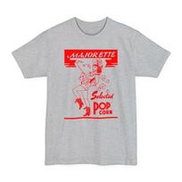 oversized majorette vintage popcorn bag logo in red unisex tall beefy T Shirt S įvairiaspalvis