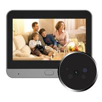 300PF 1080P Tuya 3MP WiFi skaitmeninė durų akutė katės akies kamera su IR naktiniu matymu, radaru judėjimui aptikti, Smart Life durų žiūronas 300PF