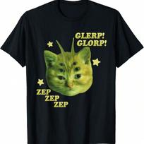 Glerp Glorp Funny Alien Cat Meme Brainrot Tee Costume T-Shirt S įvairiaspalvis