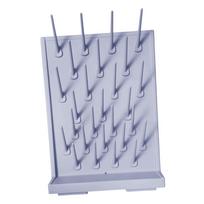 Lab Drying Rack with 27 Detachable Pegs Accessory Multipurpose PP Material Test Tube Draining Rack Removable Pegs šviesiai pilka spalva
