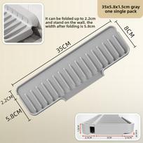 Slope Sink Drain Pad Silicone Narrow Edge Countertop Drain Pad Splash-proof Anti-slip Sink Water Absorbent Tray Kitchen