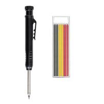 10Pcs Solid Construction Mechanical Carpenter Pencil Long Nib Woodworking Pencil  Construction juoda
