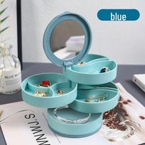 1Pc Multi-Layer Rotating Jewelry Box for Necklaces Earrings Rings and Accessories rožinė