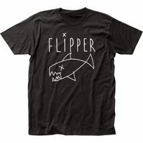 Flipper Logo T Shirt Mens Licensed Rock N Roll Music Band Classic Tee New Black S