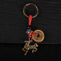 1pc Copper Feng Shui Wealth Key Ring New Year Of Chinese Zodiac Horse Lucky Pendant Keychain Women Men Bag Charm Jewelry Gift