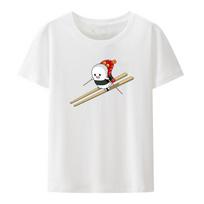 Sushi Ski Funny Graphic Tshirts Christmas Festivals Top Tee Camisetas Unisex Clothing Comfortable Print Novelty T Shirts for Unisexs S