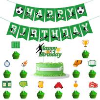 Football Themed Birthday Party Bunting Cake Toppers Set World Cup Paper Banner Colorful Flags for Soccer Fans Combination set A