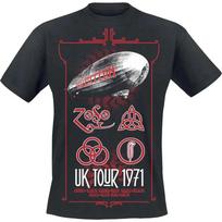Led Zeppelin T Shirt UK Tour 71 Band Logo Official Mens Black XXL 2XL