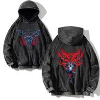 One-Punch Man Garou Anime Hoodies Men Women Washed Cotton Gothic Harajuku Sweatshirts Long Sleeves Streetwear S