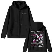 Anime Oosaki Nana Zipper Hoodie Vintage Grunge Black Stones Zip Up Jacket Autumn Winter Zip Up Sweatshirt S