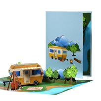 3D RV Pop-Up Card for Dad Husband Camping Greeting Card with Envelope Fathers Day Birthday Cards Travel Gift Cards Set 1