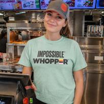 Burger King Impossible Whopper Employee Promo T-Shirt Unisex Size M Green L