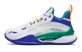 Li Ning YOUNG Avant Garde Ling TEAM 2.5 Slip Resistant Mid top Children's Basketball Shoes White Green Blue Teenagers YKBS050-9 38