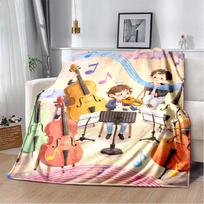 Red Lightning Electric Guitar Flannel Blanket, Soft Warm Throw with Rock Guitar Print for Bed Sofa, Cozy Bedding for Music Lovers 80cm x 120cm