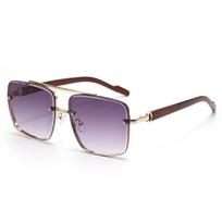 Eyewear Double-bar Sunnies Zinc Zinc Alloy Anti-UV Plain Glasses Unisex Polarizing Lens Sunglasses  Catwalk Style 3