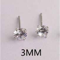 Luxury Female 6/7/8mm Round Lab Diamond Earrings 100% Real 925 Sterling Silver Earrings For Women Small Screw Stud 3MM