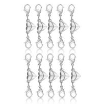 10 vnt. Magnetinė sagtis, širdies formos lydinys, magnetiniai užsegimai, karoliai, apyrankės ilgintuvas, papuošalų priedai 10 pcs sidabras