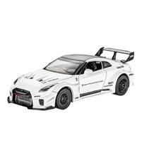 1/32 Scale Skyline Nissan GTR-CSR2 Alloy Sports Car Diecast Metal Model Sound & Light Toy Collect Display Ornament  Gift for Boys balta