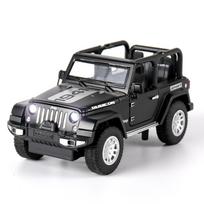 1:32 mastelio Jeep Wrangler Rubicon lydinio automobilio modelis, metalinis liejinys, žaislas, visureigiai, automobilio modelis, miniatiūrinis automobilio modelis, dovana vaikams juoda