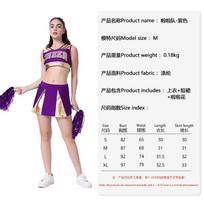 Hot-selling cheerleading dance performance costume competition cheerleading costume performance women's skirt suit Adult S violetinė