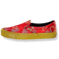 Opening Ceremony x Vans OG Classic Slip-On Good Luck Unisex Sneakers Red Gold VN0A32QNSJS 40.5