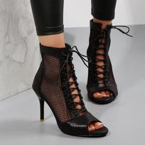 Fashion 2025 New Latin Dance Shoes Women Pole Ladies Dancing Shoes High Heels Competition White Latina Boots Party High Heel Sandals 36 juoda