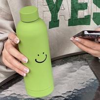 1pc Frosted Stainless Steel Water Bottle, Car Hot and Cold Drink Cup, Vacuum Insulated Travel Bottle | Smooth Rubber Surface One Size