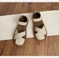 Women's Flat Casual Sandals With Cross Straps 40 smėlis