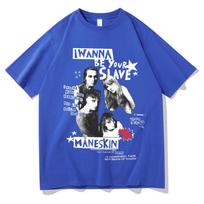 I Wanna Be Your Slave Maneskin T-shirt Italian Rock Band T Shirt Men Women Vintage Hip Hop Oversized Summer Street T-shirts Male S
