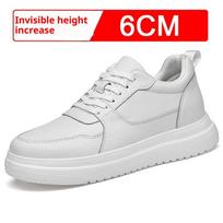 Vyriški bateliai su paslėptu pakėlimu, sportbačiai vyrams 10 cm, sportiniai, laisvalaikio, nematomi vidiniai pakėlimai 8 cm, balti batai 35 gray